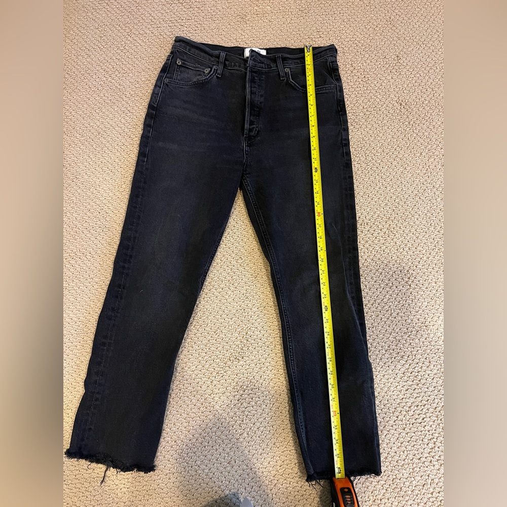 Agolde Riley High Rise Cropped Straight Jeans in Panoramic